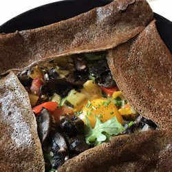 Crepes Choupette - Savory vegetable with mushrooms and ratatouille.