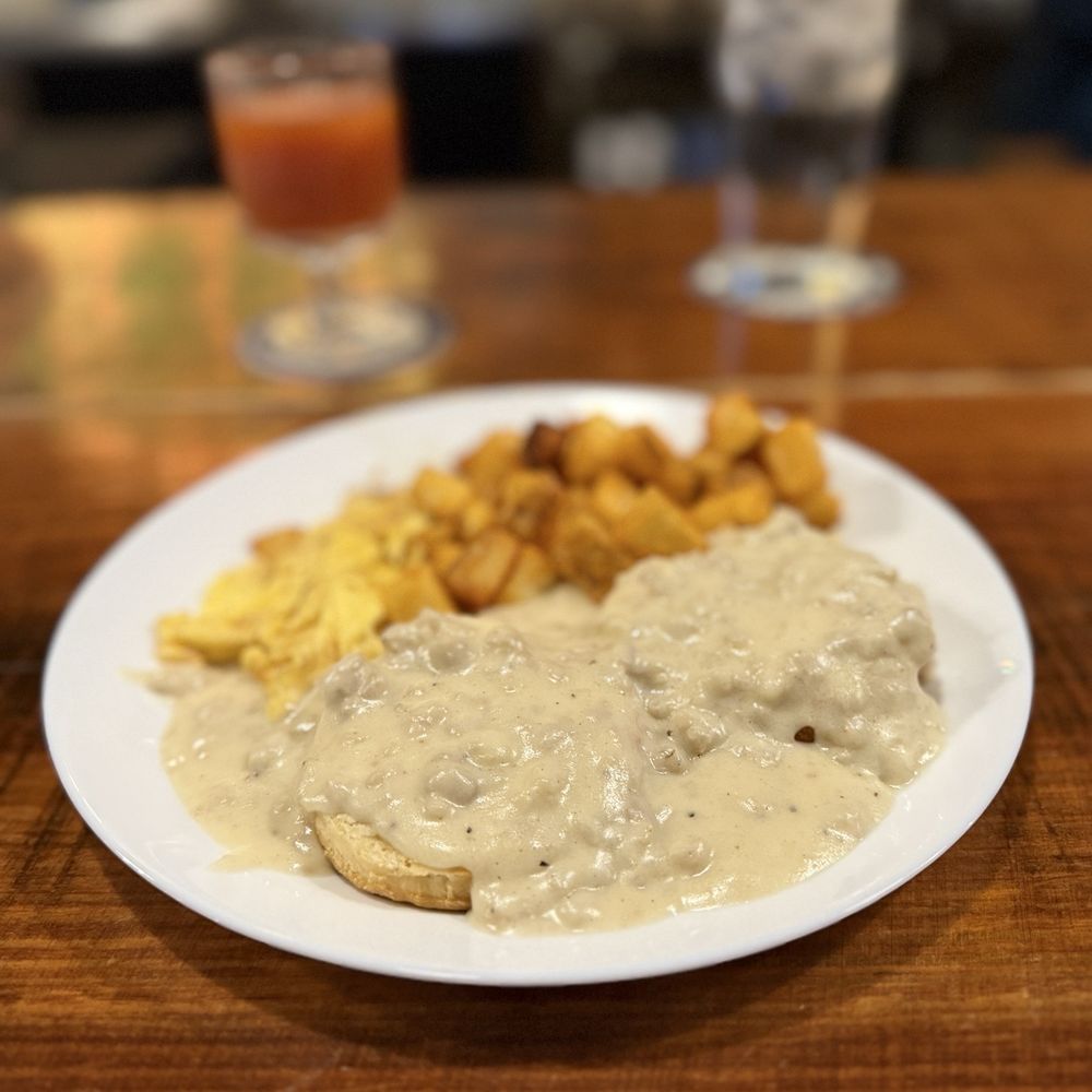 Old Bakery Beer - One Biscuit with Sausage Gravy, Breakfast Potatoes and One Scrambled Egg - Breweries Near Me - Alton, Illinois Old Bakery Beer - One Biscuit with Sausage Gravy, Breakfast Potatoes and One Scrambled Egg - Breweries Near Me - Alton, Illinois
