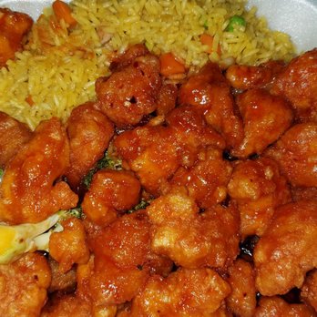 Hong Kong Restaurant - Combo #19 Tso Chicken with pork fried rice and an egg roll $8.50 - Chinese Near Me - Marianna, Florida Hong Kong Restaurant - Combo #19 Tso Chicken with pork fried rice and an egg roll $8.50 - Chinese Near Me - Marianna, Florida