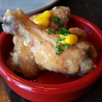 La Marcha Tapas Bar - Pollo Al Ajillo....garlic chicken with saffron aioli - Spanish Near Me - Berkeley, California La Marcha Tapas Bar - Pollo Al Ajillo....garlic chicken with saffron aioli - Spanish Near Me - Berkeley, California