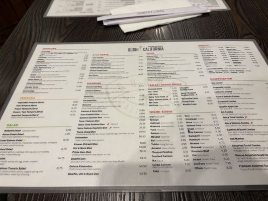Menu photo 1 Sushi California Coquitlam, BC Menu photo 1 Sushi California Coquitlam, BC