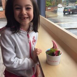 YoggieBerrie - FroYo! Peanut butter, blue bubblegum & watermelon with 'some' toppings!