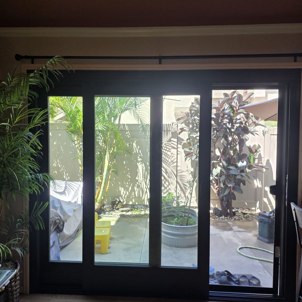Completed removal of old plantation shutters and mounted curtain rod after removing old frame around patio window. Completed removal of old plantation shutters and mounted curtain rod after removing old frame around patio window.
