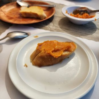 Los Pelícanos - Pan tostado con crema de camote. Delicioso! - Hotels Near Me - Rosarito, BCN