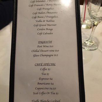Le Rivage - After dinner coffees menu October 2016 - French Near Me - New York, New York Le Rivage - After dinner coffees menu October 2016 - French Near Me - New York, New York