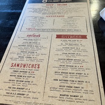 Culinary Dropout - Menu - New American Near Me - Scottsdale, Arizona Culinary Dropout - Menu - New American Near Me - Scottsdale, Arizona