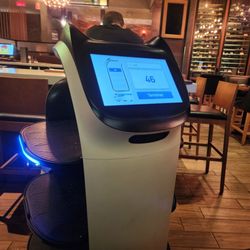 Rôtisserie St-Hubert - Food is delivered by romote caddy.
