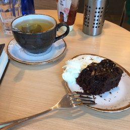 Chamomile team and delicious brownie