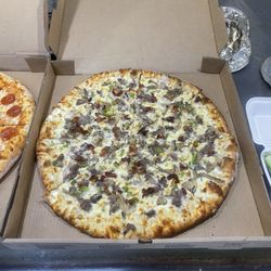 Zein's Pizza Wings and Subs - X - Large Philly Cheesesteak Pizza