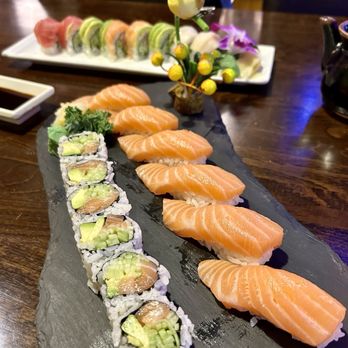 Wasabi Sushi - Rainbow Roll, Salmon Combination Dinner - Japanese Near Me - West Orange, New Jersey Wasabi Sushi - Rainbow Roll, Salmon Combination Dinner - Japanese Near Me - West Orange, New Jersey
