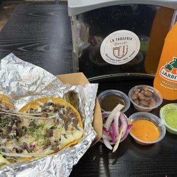 La Taqueria Brand - Mulita de Asada with items from Salsa Bar - Tacos Near Me - Long Beach, California