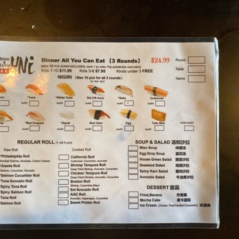 Uni Sushi & Ramen - Dinner ayce menu - Sushi Bars Near Me - East Lansing, Michigan Uni Sushi & Ramen - Dinner ayce menu - Sushi Bars Near Me - East Lansing, Michigan