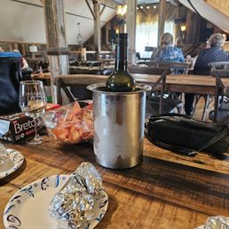 Upstairs in the barn for wine and music
