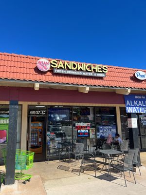 Avian Water and Banh Mi Sandwich by null