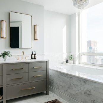 Leah Phillips Interiors - Custom double vanity master bathroom - Interior Design Near Me