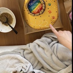 Taco's special rainbow bridge cake. Taco's special rainbow bridge cake.