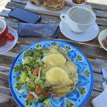 Café Miriam- City Park - Gooey whites on the eggs benny, wilted/undressed romaine w/ carrots (for breakfast?) and the thinnest English muffin (overpriced nonsense) - Coffee & Tea Near Me - Denver, Colorado