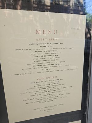 Menu photo 3 Bar V New York, NY Menu photo 3 Bar V New York, NY