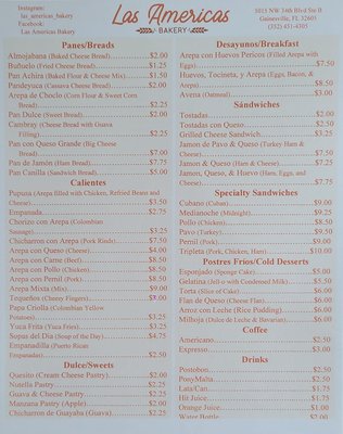 Menu photo 2 Las Americas Bakery Gainesville, FL Menu photo 2 Las Americas Bakery Gainesville, FL