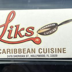 Liks Caribbean restaurant - Sign