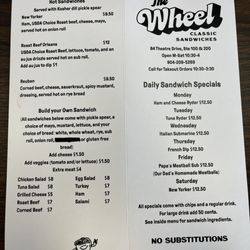 Menu side 1