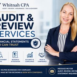 Whitnah CPA - Audit and Assurance | Whitnah CPA
Are your financial statements ready for a review or audit? We can assist wo prepare and review.