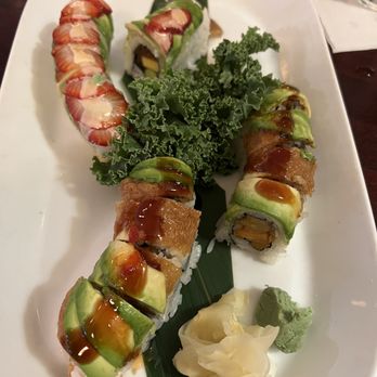 Sushi Zen - Veggie Love Roll & Strawberry Blossom Roll - Sushi Bars Near Me - Brighton, Michigan Sushi Zen - Veggie Love Roll & Strawberry Blossom Roll - Sushi Bars Near Me - Brighton, Michigan