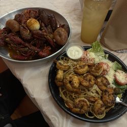 Crawfish and Shrimp Noodle Plate