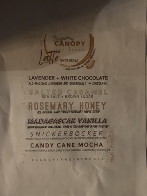 Menu photo 2 Canopy and the Roots Dahlonega, GA Menu photo 2 Canopy and the Roots Dahlonega, GA