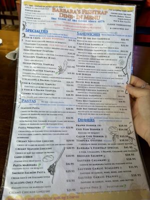 Menu photo 4 Barbara's Fishtrap Half Moon Bay, CA
