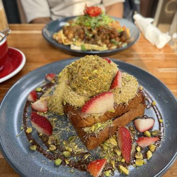The Collins Quarter - Dubai Chocolate French Toast, Moroccan Scramble (back) - Cafes Near Me - Savannah, Georgia The Collins Quarter - Dubai Chocolate French Toast, Moroccan Scramble (back) - Cafes Near Me - Savannah, Georgia