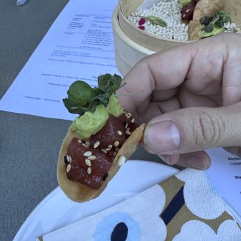 Toast Catering - AHI TUNA TACOS
Tuna Tartare, Yuzu Avocado Puree, Micro Shiso - Caterers Near Me - San Diego, California Toast Catering - AHI TUNA TACOS
Tuna Tartare, Yuzu Avocado Puree, Micro Shiso - Caterers Near Me - San Diego, California