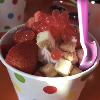 Tutti Frutti Gosford - Tart fro yo w/ cheesecake bites, strawberries, and pink boba. - Ice Cream & Frozen Yogurt Near Me - Bakersfield, California Tutti Frutti Gosford - Tart fro yo w/ cheesecake bites, strawberries, and pink boba. - Ice Cream & Frozen Yogurt Near Me - Bakersfield, California