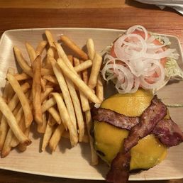 applewood bacon bbq burger and awesome fries applewood bacon bbq burger and awesome fries