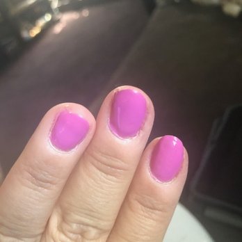 Violet Nails - this is a ONE day old gel manicure...worst experience ever. - Nail Salons Near Me - Winnetka, California