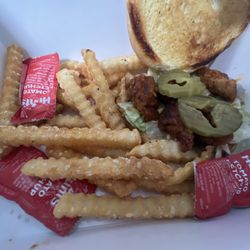 Man Vs Fries - This is their Nashville Hot Chicken Tender sandwich.