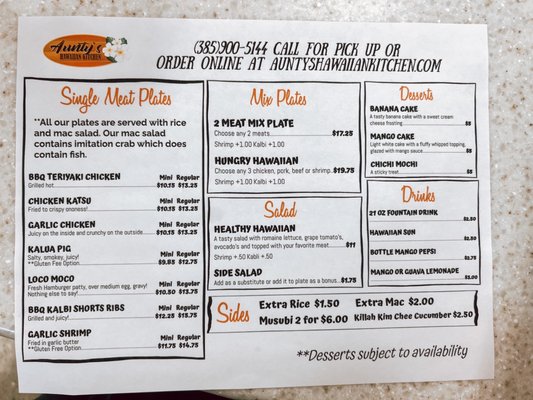 Menu photo 6 Aunty’s Hawaiian Kitchen Riverton, UT