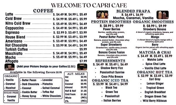 Menu photo 1 Capri Cafe San Diego, CA