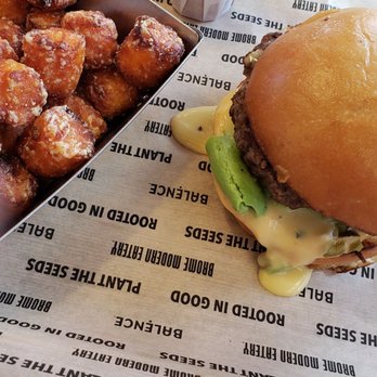 Brome Modern Eatery - Mex Burger with sweet potatoes puffs - Burgers Near Me - Dearborn, Michigan