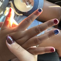 A Nail & Spa - 3 (red and blue sparkly nail polish on child) 3