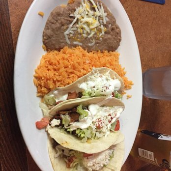 Border Grill Fresh-Mex - Trio Taco platter, so good!! Rice was delicious!! - Tacos Near Me - Orlando, Florida