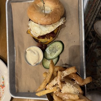 The Oakmont - Bacon egg and cheese bagel - American Near Me - Indianapolis, Indiana The Oakmont - Bacon egg and cheese bagel - American Near Me - Indianapolis, Indiana