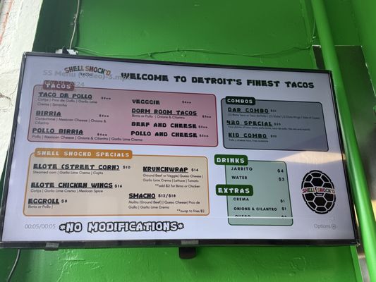 Menu photo 1 Shell Shock'd Tacos Detroit, MI