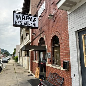 Maple Restaurant - a bench on the sidewalk in front of the building - New American Near Me - Ambridge, Pennsylvania Maple Restaurant - a bench on the sidewalk in front of the building - New American Near Me - Ambridge, Pennsylvania