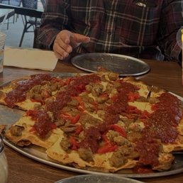 Thin crust sausage. Thin crust sausage.
