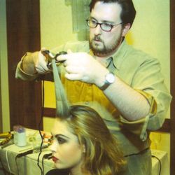 Confessions Hair Design - Me working at a fashion show back in the day