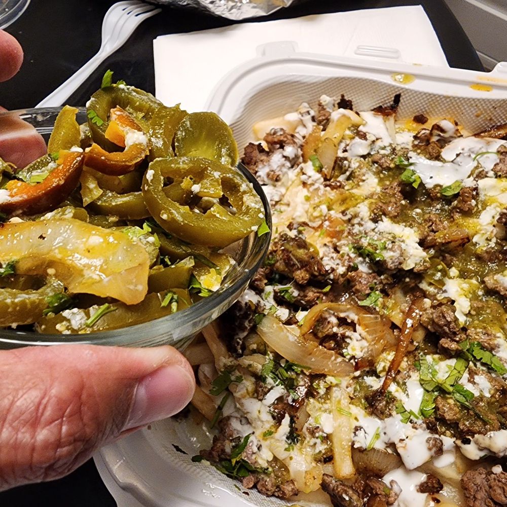 Tailfeather Kitchen - Asked for only fries and meat. Was covered with jalapeños and sour cream. - Pizza Near Me - Hayward, California Tailfeather Kitchen - Asked for only fries and meat. Was covered with jalapeños and sour cream. - Pizza Near Me - Hayward, California
