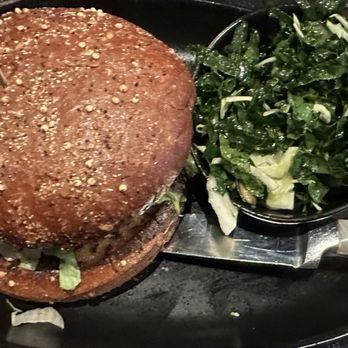 Butterfly Burger - Portobello sandwich with kale salad. - Burgers Near Me - Sedona, Arizona Butterfly Burger - Portobello sandwich with kale salad. - Burgers Near Me - Sedona, Arizona