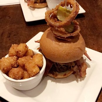 Dark Horse Tavern - Messy Bessy burger with tater tots - Music Venues Near Me - Atlanta, Georgia