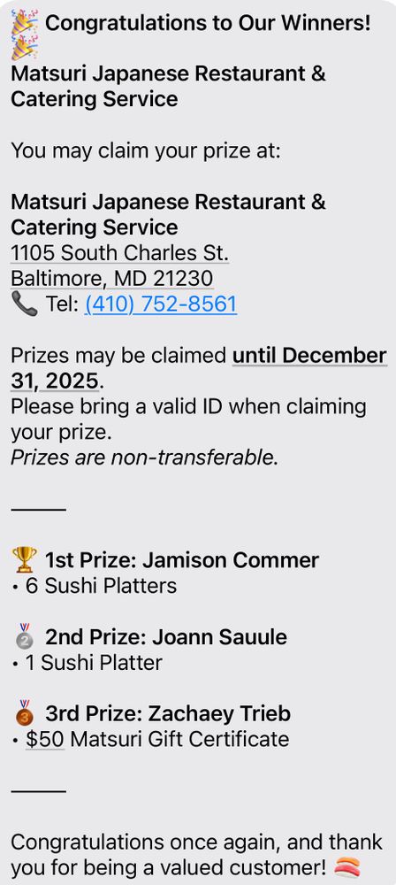 Matsuri Japanese Restaurant